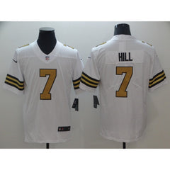 Men's New Orleans Saints #7 Taysom Hill White Limited Rush Stitched NFL Jersey 