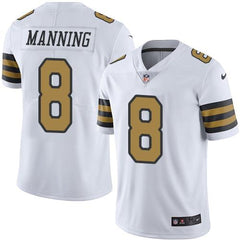 Saints #8 Archie Manning White Men's Stitched NFL Limited Rush Jersey 