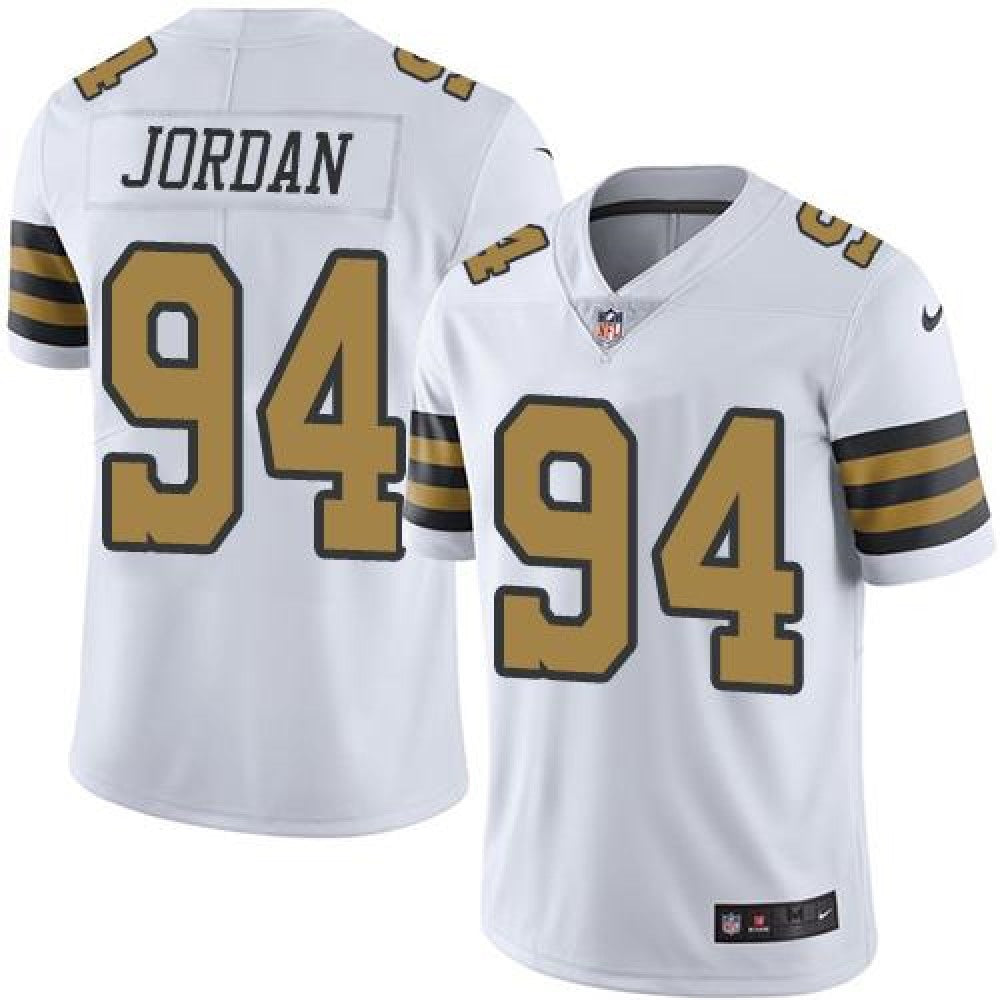 Saints #94 Cameron Jordan White Men's Stitched NFL Limited Rush Jersey 