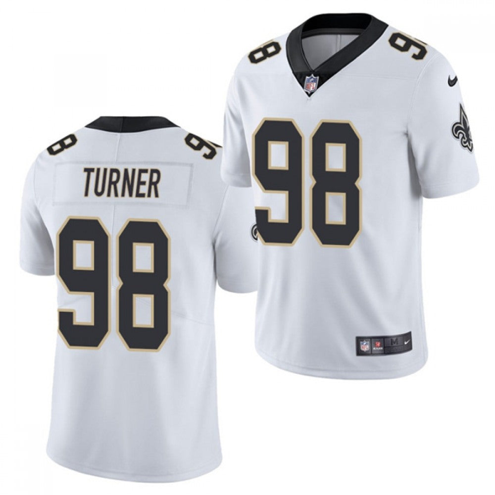 Men's New Orleans Saints Saints #98 Payton Turner 2021 White NFL Draft Vapor Untouchable Limited Stitched Jersey 