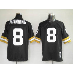 Mitchel & Ness Saints #8 Archie Manning Black Stitched Throwback NFL Jersey 