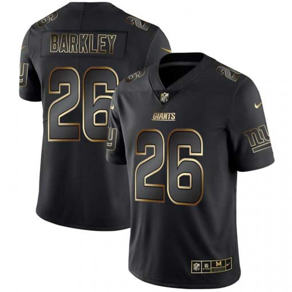 Men's New York Giants #26 Saquon Barkley 2019 Black Gold Edition Stitched NFL Jersey 