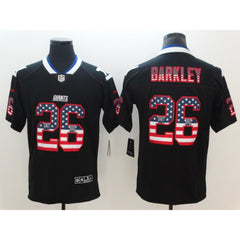 Men's New York Giants #26 Saquon Barkley Black 2018 USA Flag Color Rush Limited Fashion NFL Stitched Jersey 