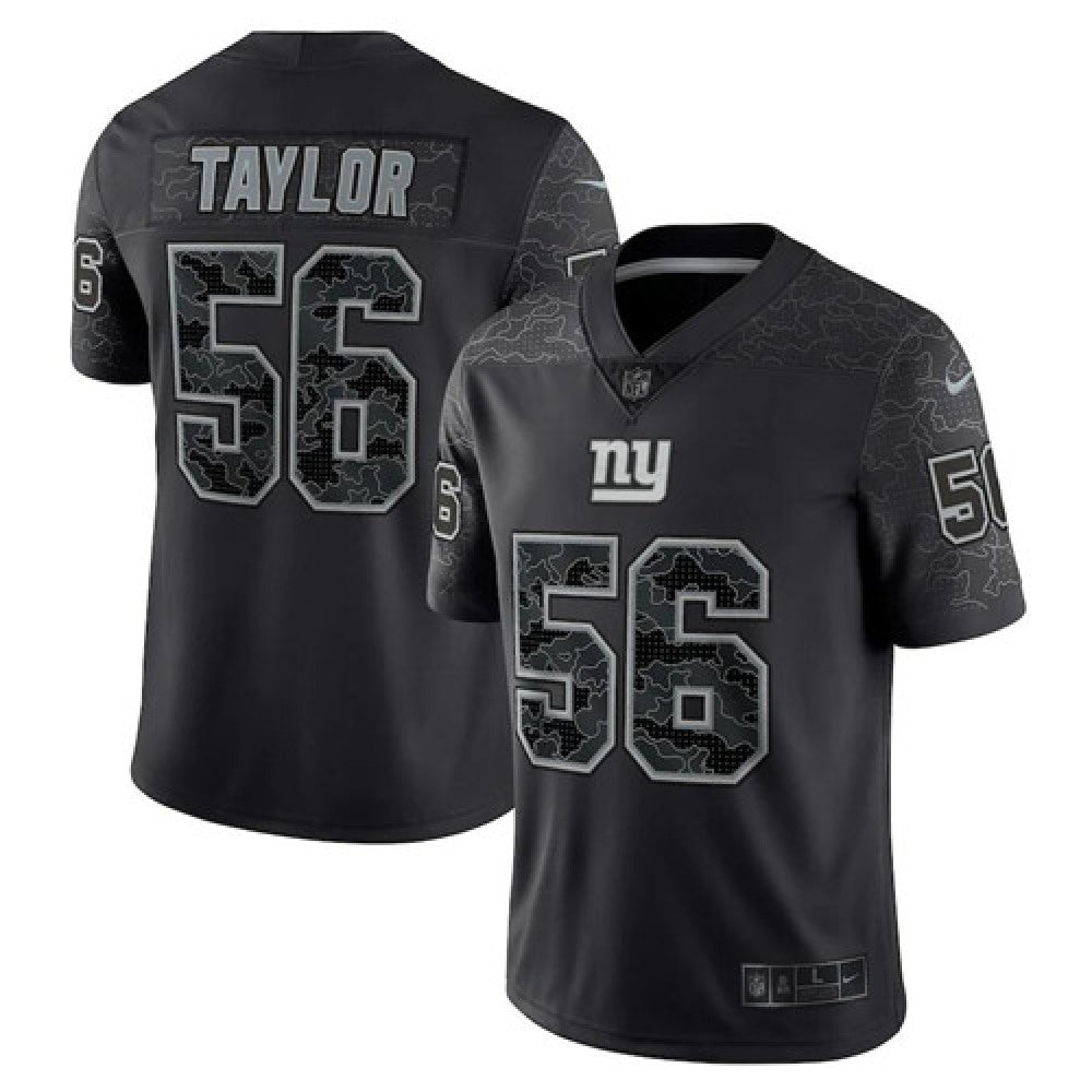 Men's New York Giants #56 Lawrence Taylor Black Reflective Limited Stitched Football Jersey 