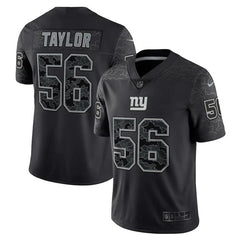 Men's New York Giants #56 Lawrence Taylor Black Reflective Limited Stitched Football Jersey 