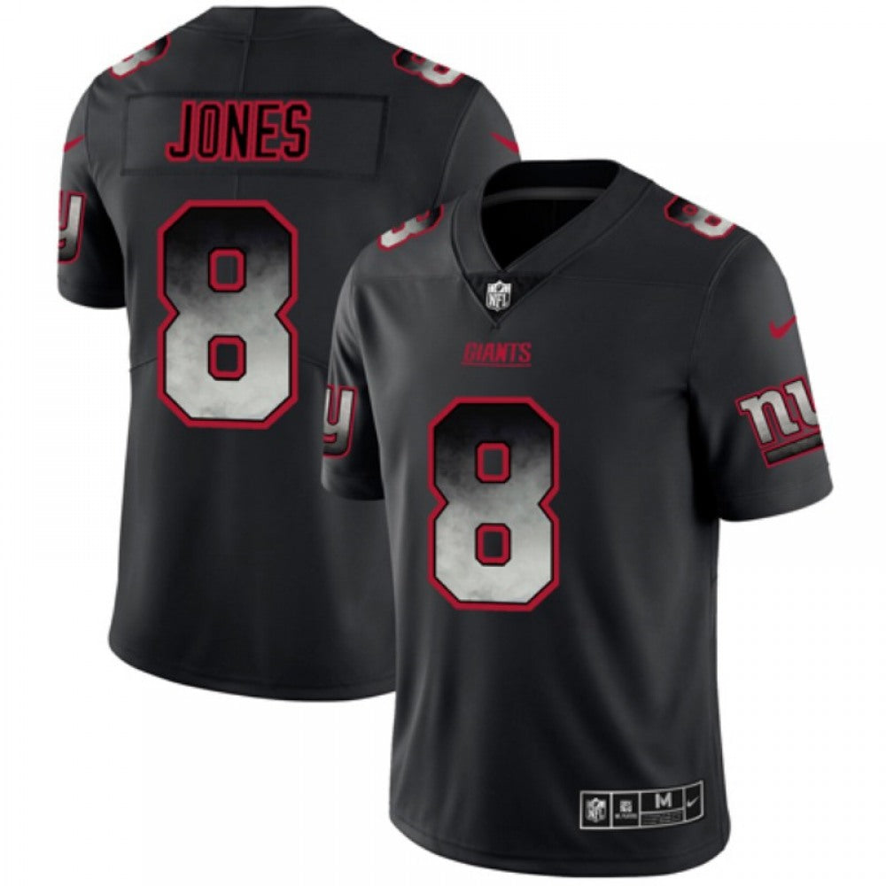 Men's New York Giants #8 Daniel Jones Black 2019 Smoke Fashion Limited Stitched NFL Jersey 