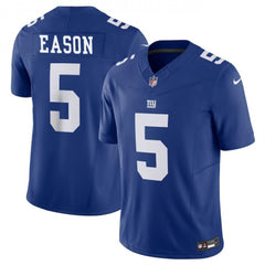 Men's New York Giants #5 Jacob Eason Blue 2023 F.U.S.E. Vapor Untouchable Limited Stitched Jersey 