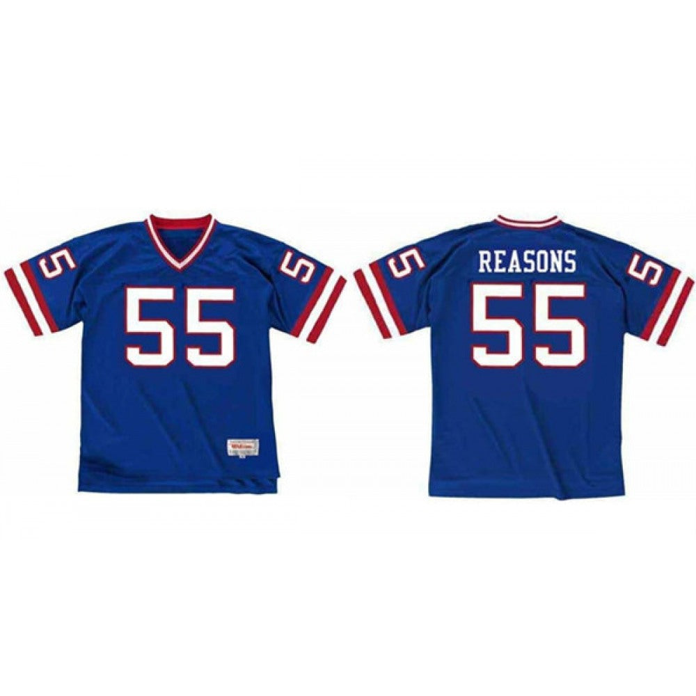 Men's New York Giants #55 Gary Reasons Blue Stitched Jersey 