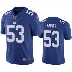 Men's New York Giants #53 Oshane Ximines Blue 2019 100th Season Vapor Untouchable Limited Stitched NFL Jersey 