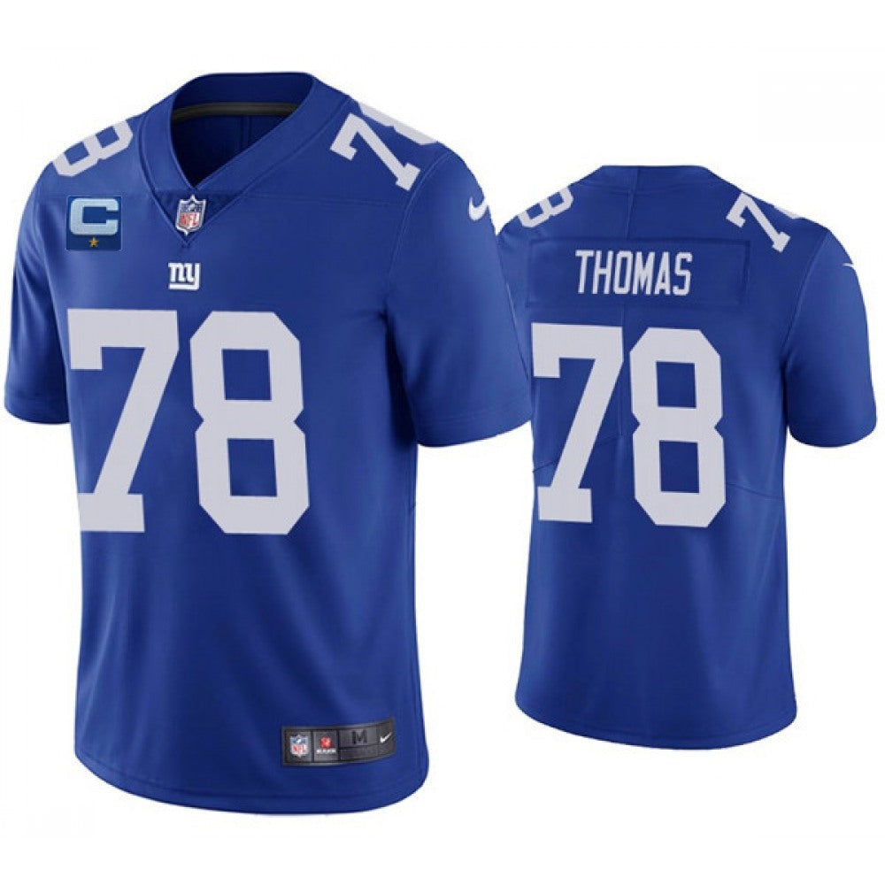 Men's New York Giants #78 Andrew Thomas Blue With C Patch Vapor Untouchable Limited Stitched Jersey 