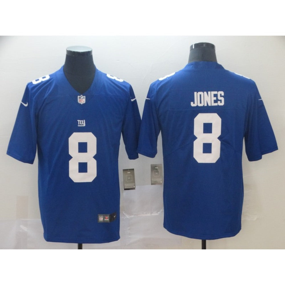 Men's New York Giants #8 Daniel Jones Blue Vapor Untouchable Limited Stitched NFL Jersey 