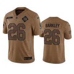 Men's New York Giants #26 Saquon Barkley 2023 Brown Salute To Service Vapor Untouchable Limited Stitched Jersey 