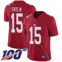 Men's New York Giants #15 Golden Tate III Red 2019 100th Season Vapor Untouchable Limited Stitched NFL Jersey 