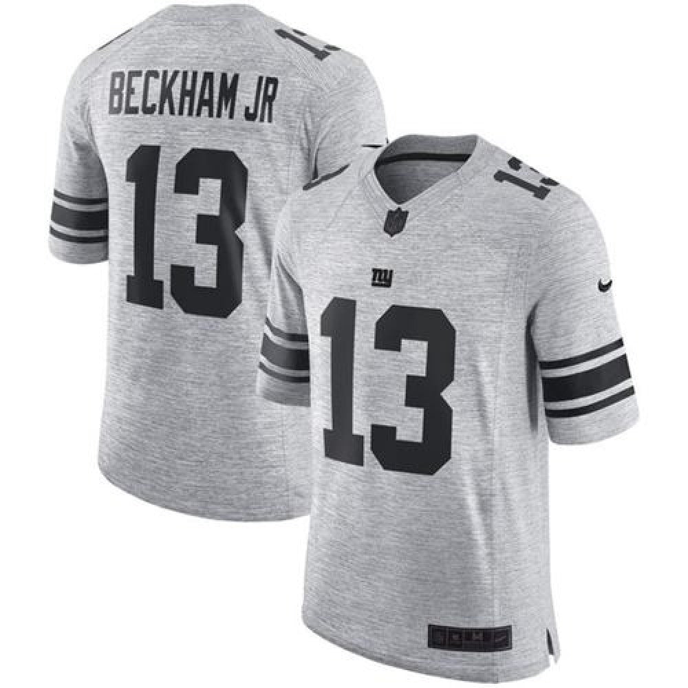 Giants #13 Odell Beckham Jr Gray Men's Stitched NFL Limited Gridiron Gray II Jersey 