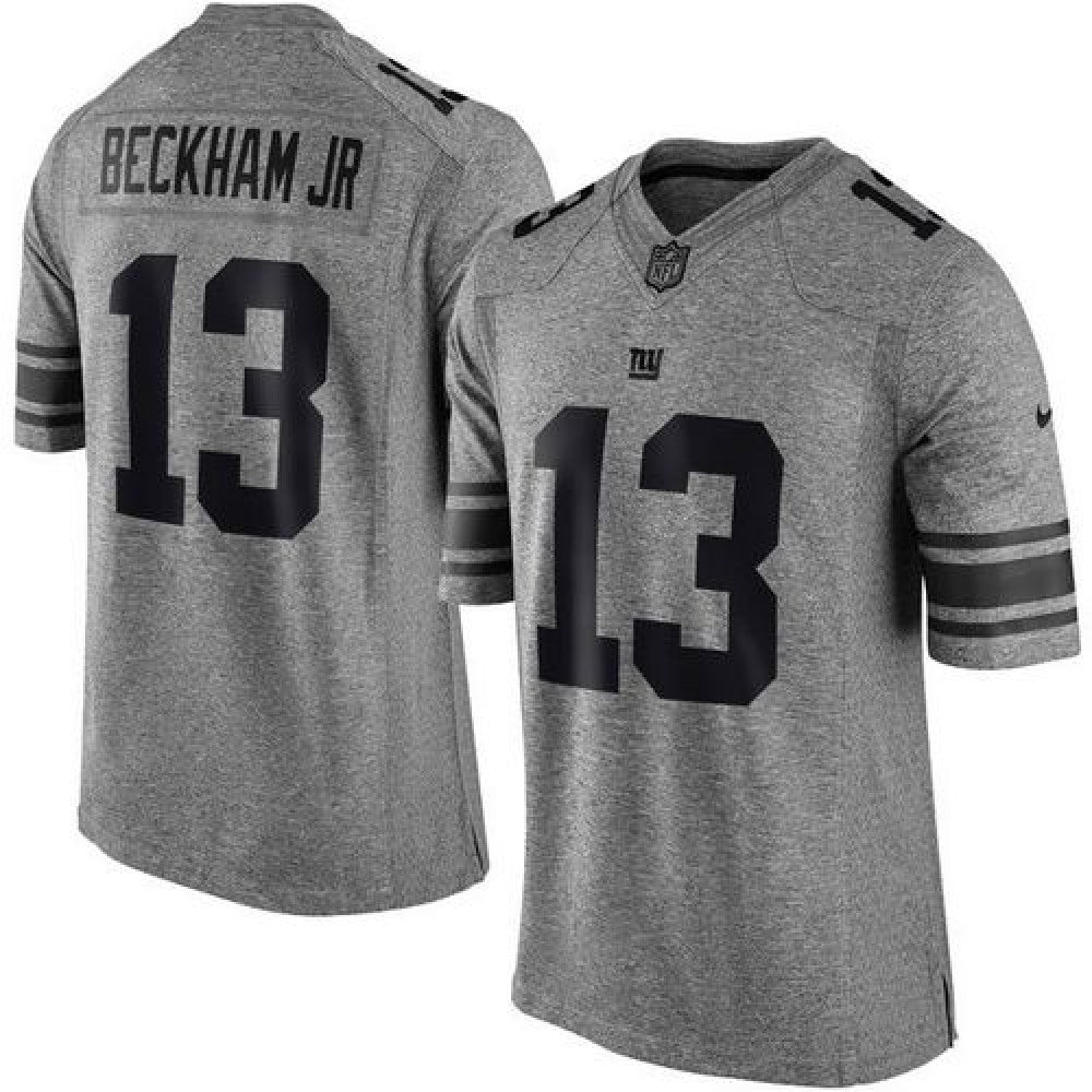 Giants #13 Odell Beckham Jr Gray Men's Stitched NFL Limited Gridiron Gray Jersey 