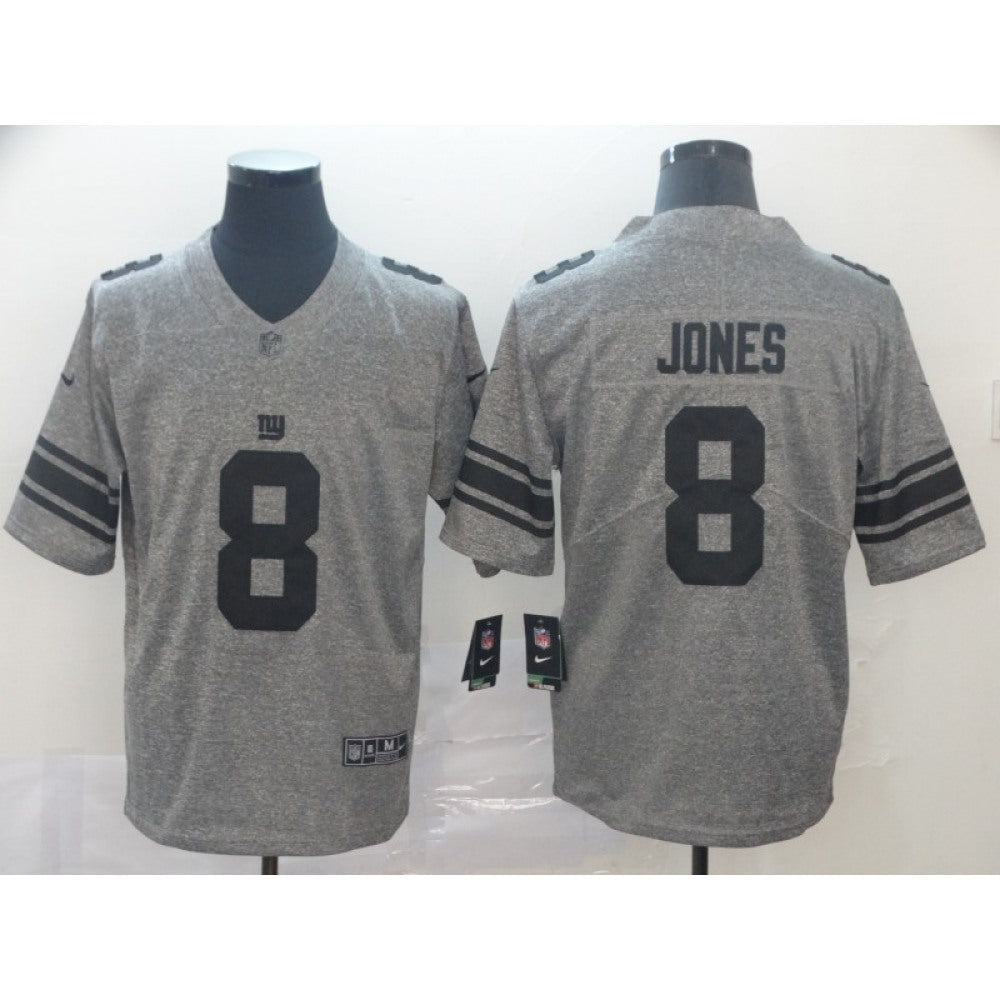 Men's New York Giants #8 Daniel Jones Grey Limited NFL Jersey 