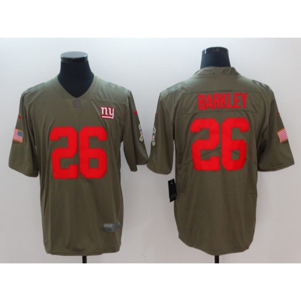 Men's New York Giants #26 Saquon Barkley Olive Color Rush Vapor Untouchable Limited Stitched NFL Jersey 
