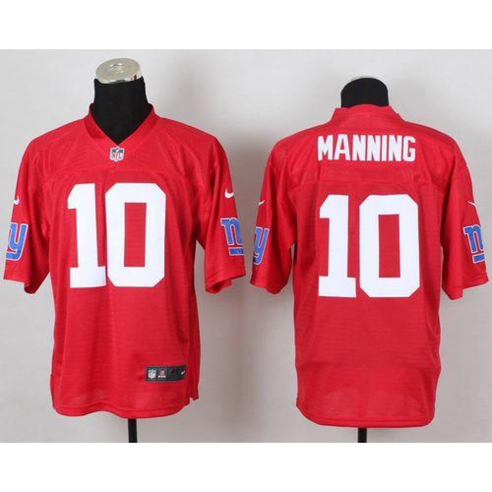 Giants #10 Eli Manning Red Men's Stitched NFL Elite QB Practice Jersey 