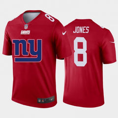 Men's New York Giants #8 Daniel Jones Red 2020 Team Big Logo Inverted Legend Stitched Jersey 