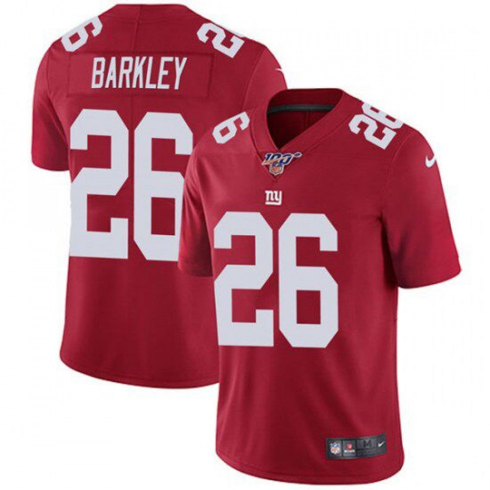 Men's New York Giants #26 Saquon Barkley Red 2019 100th Season Vapor Untouchable Limited Stitched NFL Jersey 
