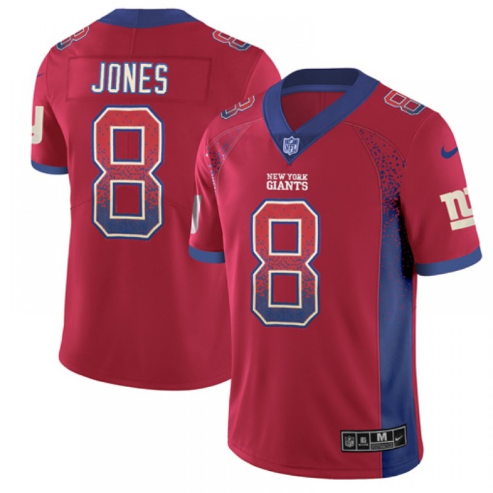 Men's New York Giants #8 Daniel Jones Red Drift Fashion Color Rush Limited Stitched NFL Jersey 