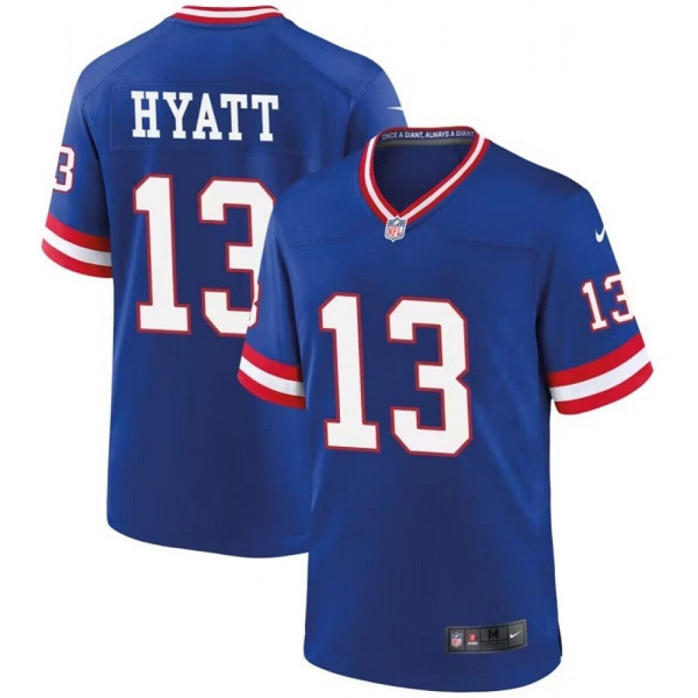 Men's New York Giants #13 Jalin Hyatt Royal Classic Stitched Jersey 