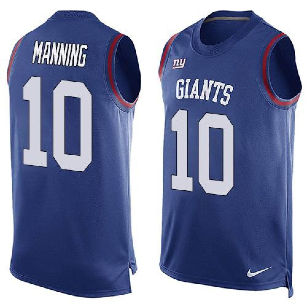 Giants #10 Eli Manning Royal Blue Team Color Men's Stitched NFL Limited Tank Top Jersey 