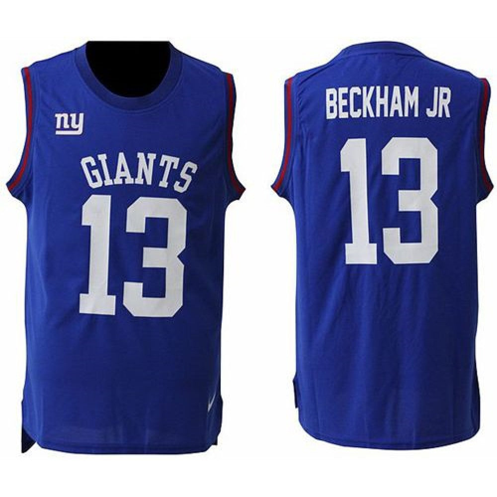 Giants #13 Odell Beckham Jr Royal Blue Team Color Men's Stitched NFL Limited Tank Top Jersey 
