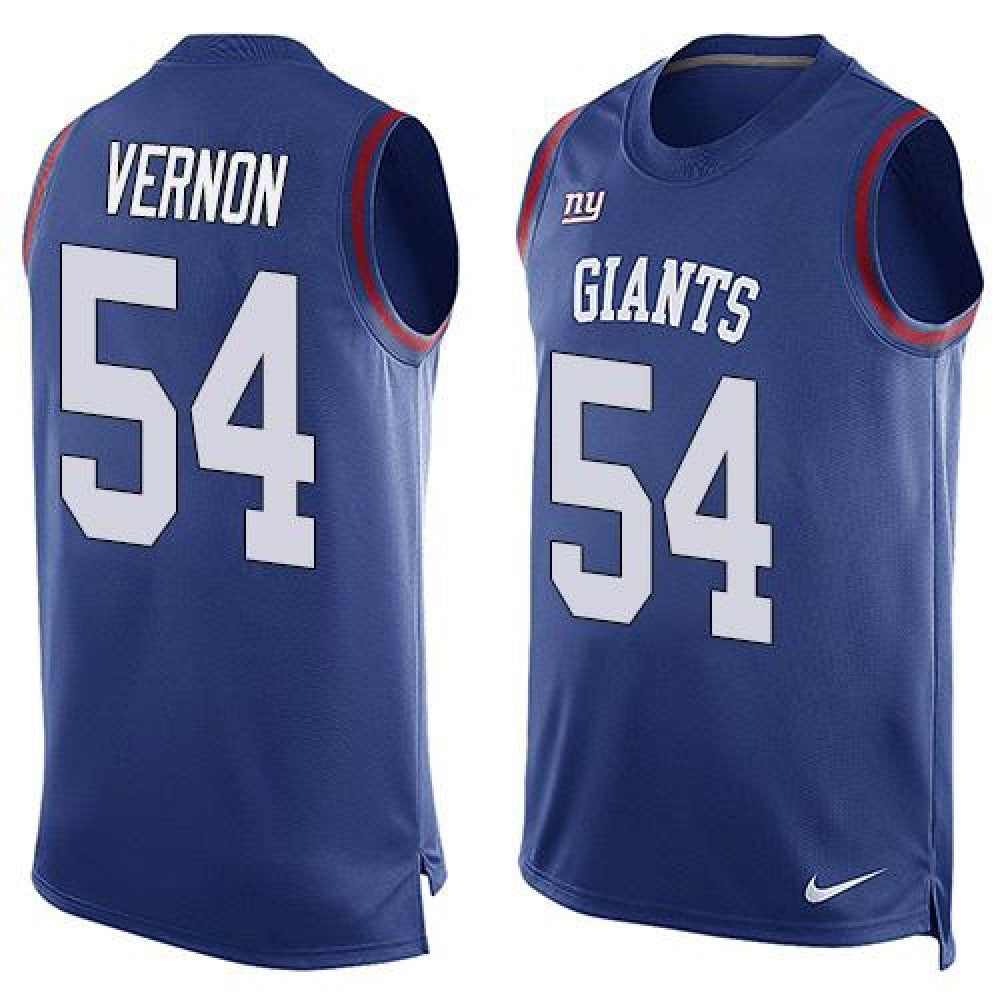 Giants #54 Olivier Vernon Royal Blue Team Color Men's Stitched NFL Limited Tank Top Jersey 
