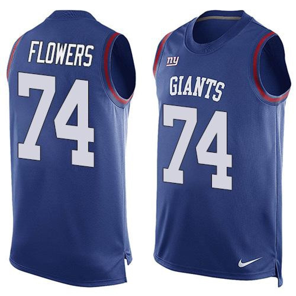 Giants #74 Ereck Flowers Royal Blue Team Color Men's Stitched NFL Limited Tank Top Jersey 