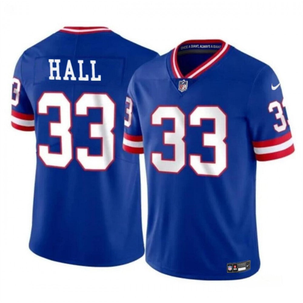 Men's New York Giants #33 Hassan Hall Royal Throwback Limited Stitched Jersey 