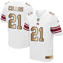 Giants #21 Landon Collins White Men's Stitched NFL Elite Gold Jersey 