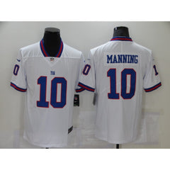 Men's Giants #10 Eli Manning White Limited Rush Stitched Jersey 
