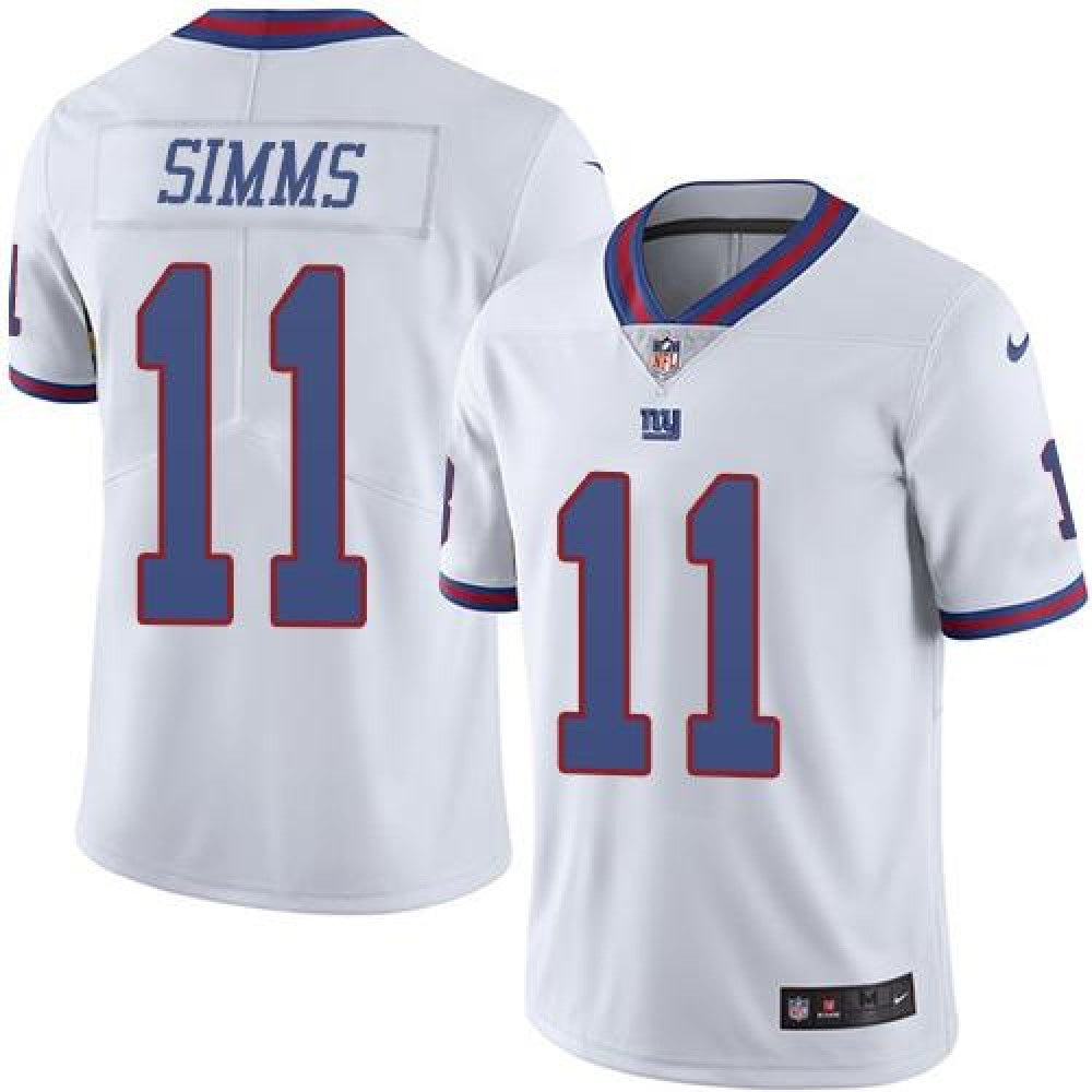Giants #11 Phil Simms White Men's Stitched NFL Limited Rush Jersey 
