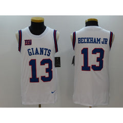 Men's New York Giants #13 Odell Beckham Jr White Limited Tank Top Jersey 
