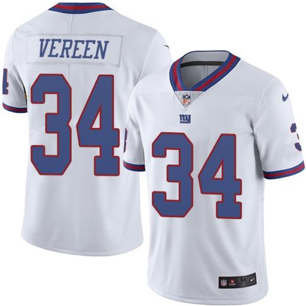 Giants #34 Shane Vereen White Men's Stitched NFL Limited Rush Jersey 