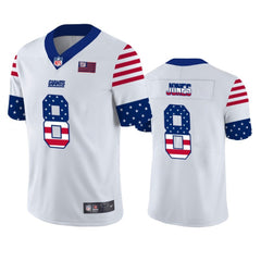 Men's New York Giants #8 Daniel Jones White 2019 USA Flag Fashion Limited Stitched NFL Jersey 