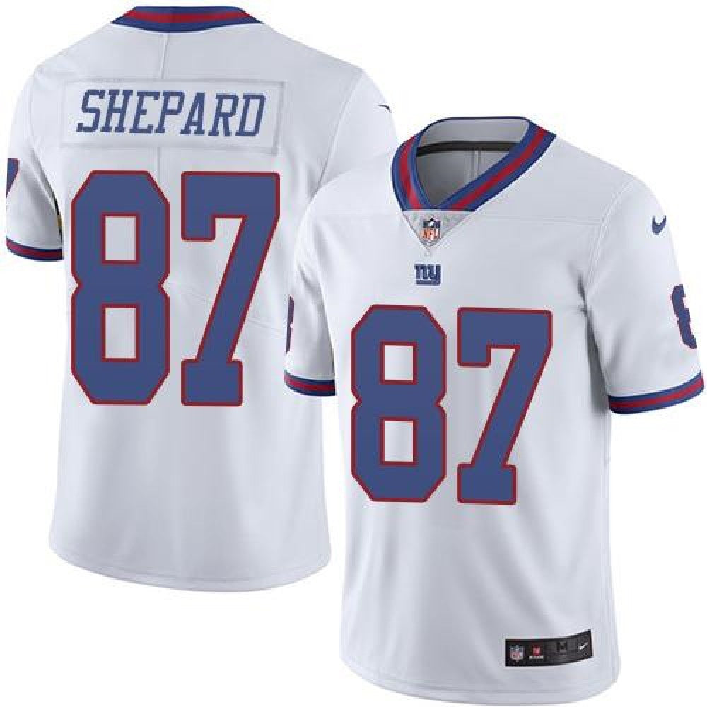 Giants #87 Sterling Shepard White Men's Stitched NFL Limited Rush Jersey 