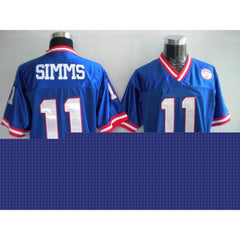 Mitchell and Ness Giants #11 Phil Simms Stitched Blue NFL Jersey 