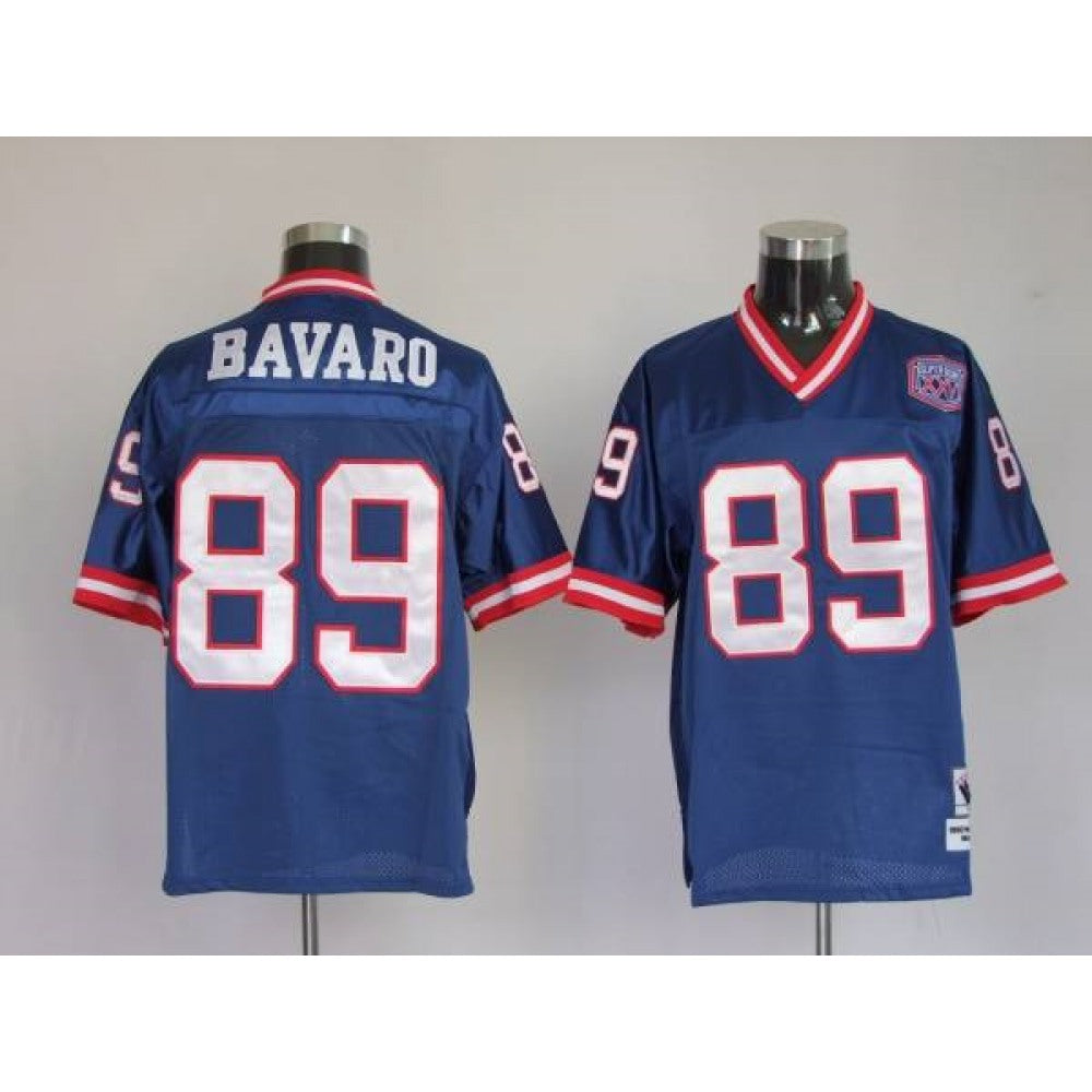 Mitchell and Ness Giants #89 Mark Bavaro Stitched Blue NFL Jersey 