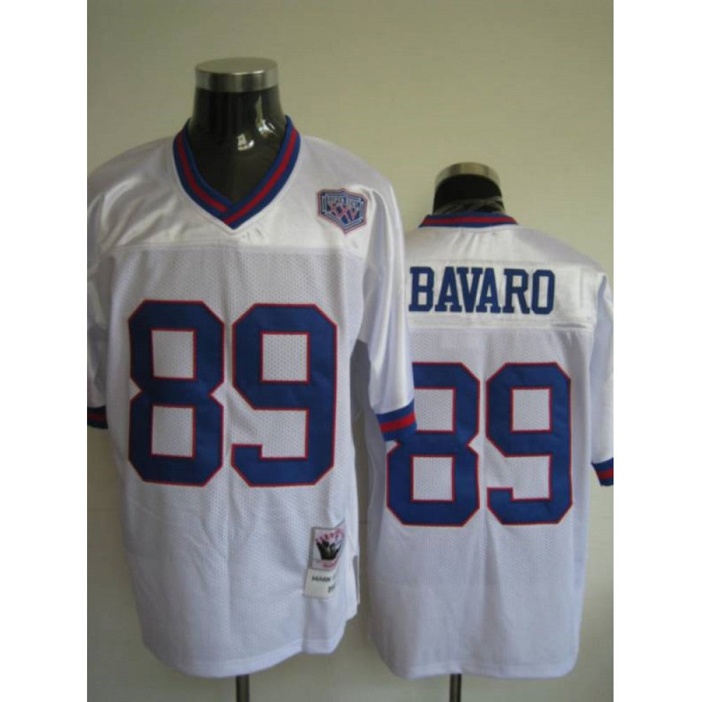 Mitchell and Ness Giants #89 Mark Bavaro Stitched White NFL Jersey 