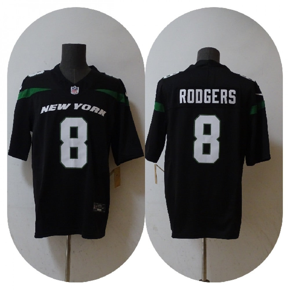 Men's New York Jets #8 Aaron Rodgers 2023 F.U.S.E. Black Vapor Untouchable Limited Stitched Jersey 