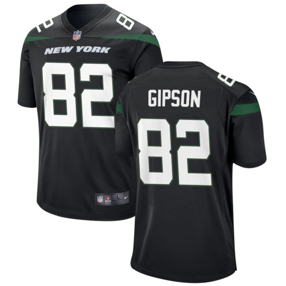 Men's New York Jets #82 Xavier Gipson Black Stitched Jersey 