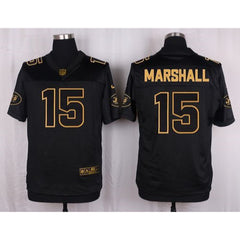 Jets #15 Brandon Marshall Black Men's Stitched NFL Elite Pro Line Gold Collection Jersey 