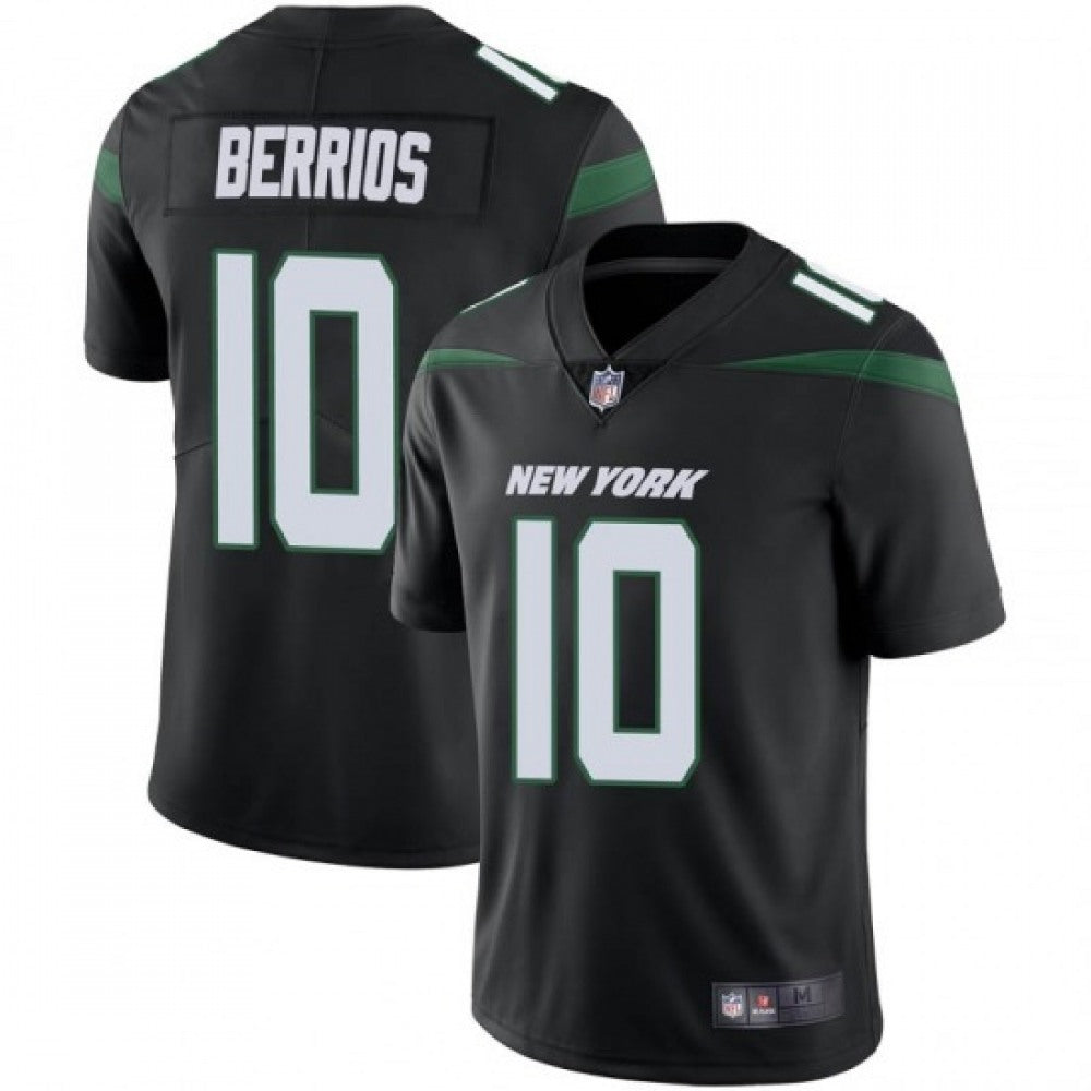 Men's New York Jets #10 Braxton Berrios Black Vapor Untouchable Limited Stitched Jersey 