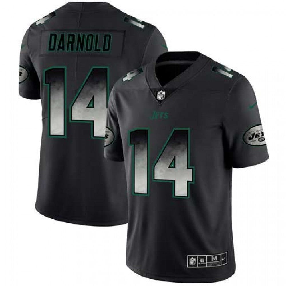 Men's New York Jets #14 Sam Darnold Black 2019 Smoke Fashion Limited Stitched NFL Jersey 