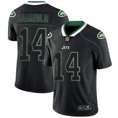 Men's New York Jets #14 Sam Darnold Black 2018 Lights Out Color Rush NFL Limited Jersey 
