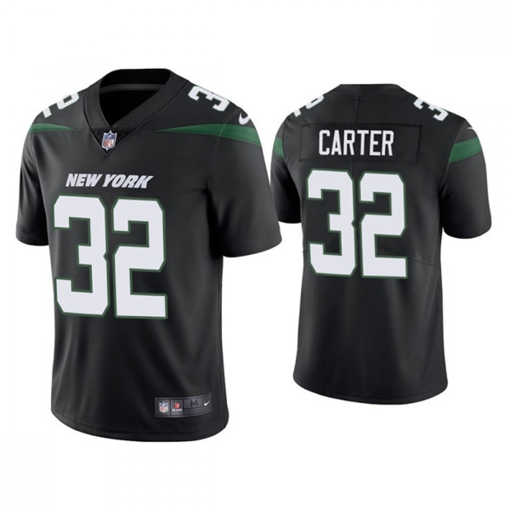 Men's New York Jets #32 Michael Carter 2021 Black Vapor Untouchable Limited Stitched Jersey 