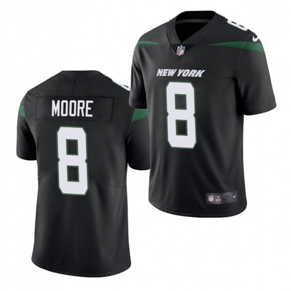 Men's New York Jets #8 Elijah Moore 2021 Black Vapor Untouchable Limited Stitched Jersey 