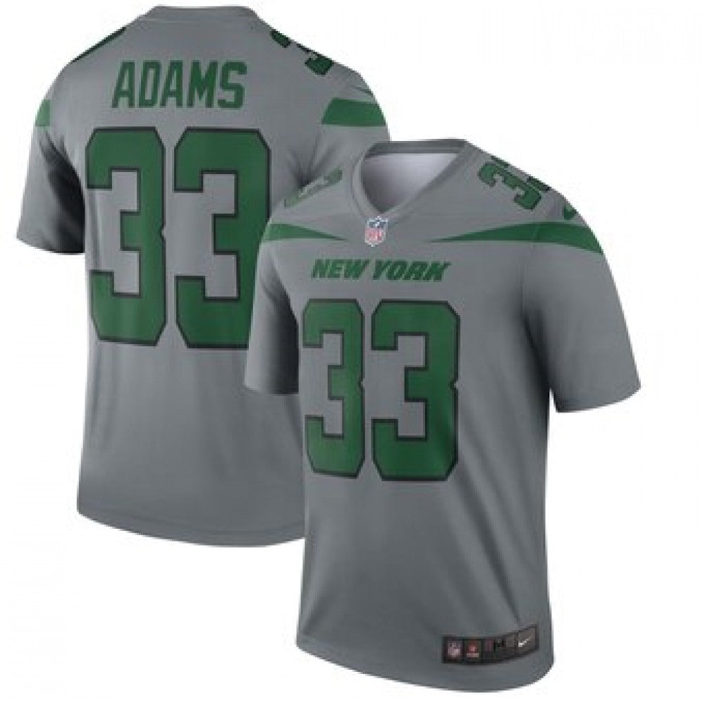 Men's New York Jets #33 Jamal Adams Gray Inverted Legend Jersey 